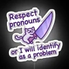 Respect pronouns funny cat meme trans pride neon sign