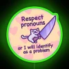 funny cute cat meme respecting pronouns trans pride neon sign green