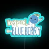 cute respect the blueberry neon sign with rgb lighting - eye-catching design