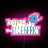 Respect cute neon RGB sign with blueberries pink
