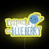 Respect The Blueberry Cute Neon Sign in Yellow.