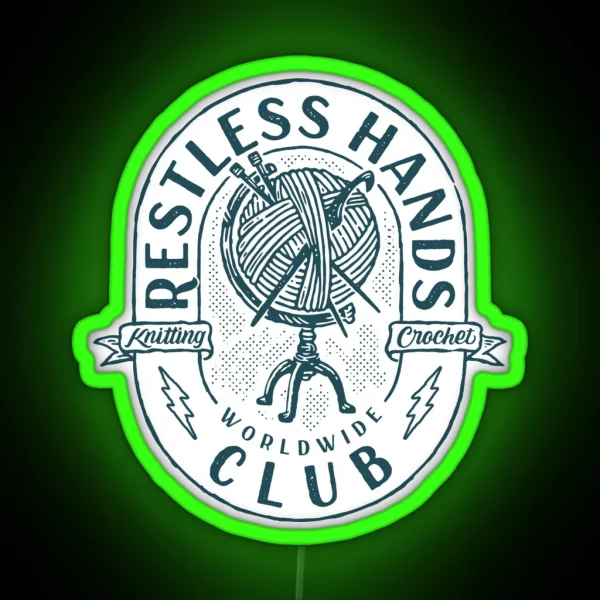 Restless Hands Club Green RGB Neon Sign