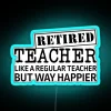 retired teacher neon sign rgb blue.