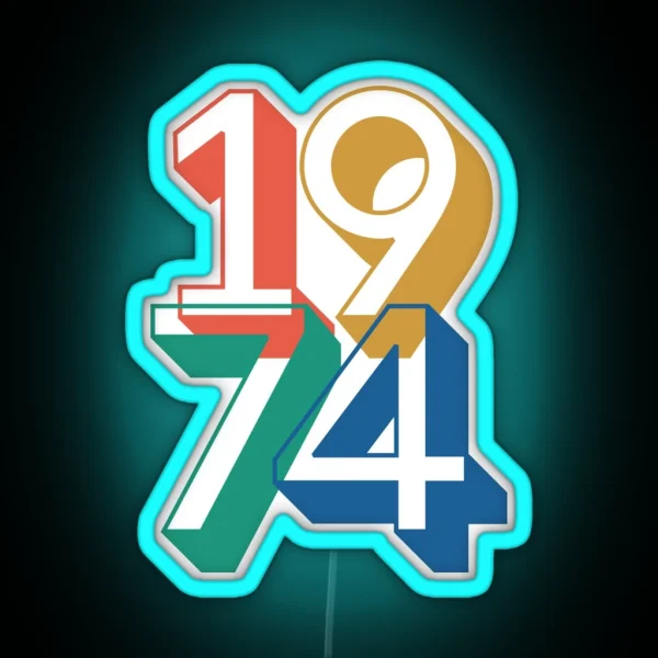 Retro 1974 Vintage RGB Neon Sign