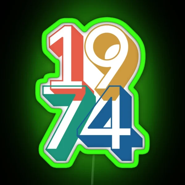 Retro 1974 Vintage RGB Neon Sign