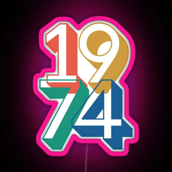 Retro 1974 Vintage RGB Neon Sign