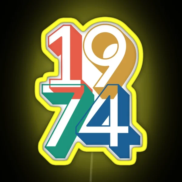 Retro 1974 Vintage RGB Neon Sign
