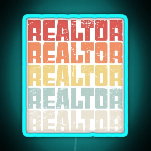 Retro 70s REALTOR Text RGB Neon Sign