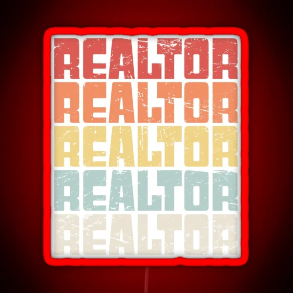Retro 70s REALTOR Text RGB Neon Sign