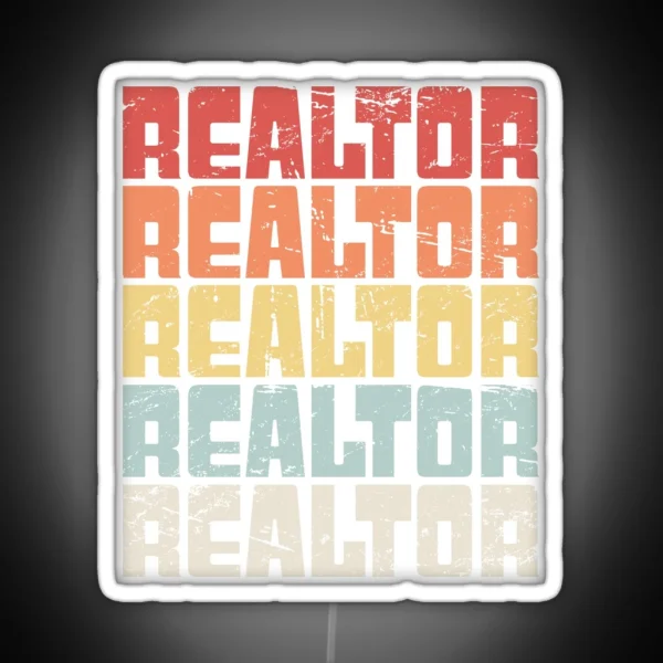 Retro 70s REALTOR Text RGB Neon Sign