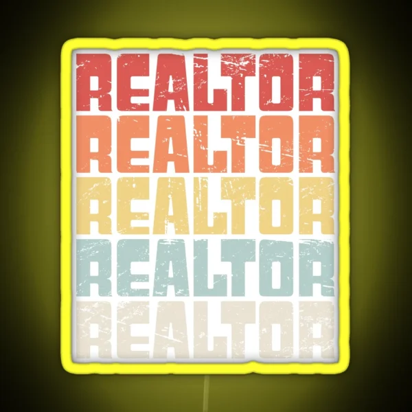 Retro 70s REALTOR Text RGB Neon Sign