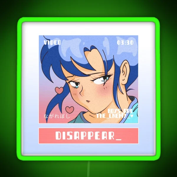 Retro Anime Disappear RGB Neon Sign