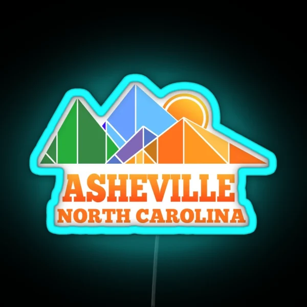 Retro Asheville Design Men Women And Kids RGB Neon Sign