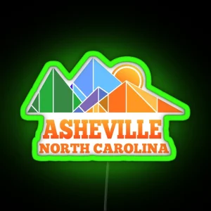 Retro Asheville Design Men Women And Kids RGB Neon Sign