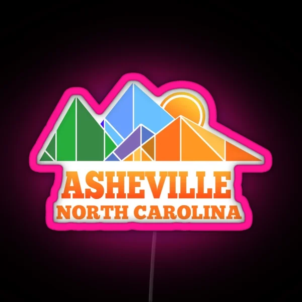 Retro Asheville Design Men Women And Kids RGB Neon Sign