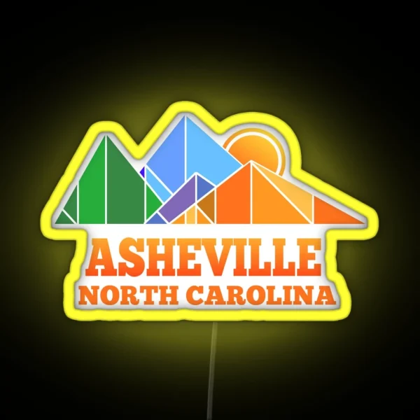 Retro Asheville Design Men Women And Kids RGB Neon Sign