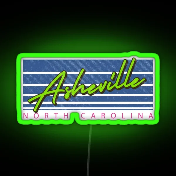 Retro Asheville North Carolina RGB Neon Sign