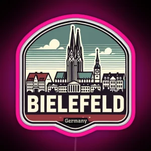 Retro Bielefeld Skyline RGB Neon Sign