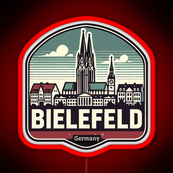 Retro Bielefeld Skyline RGB Neon Sign