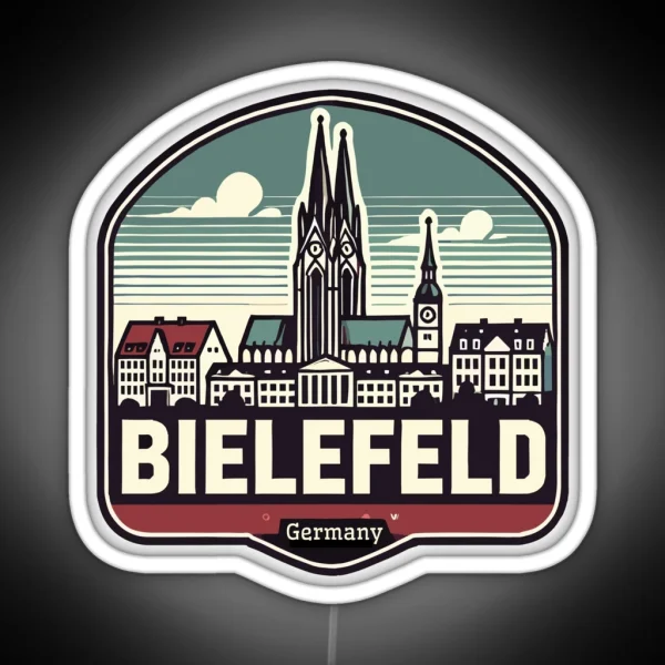 Retro Bielefeld Skyline RGB Neon Sign