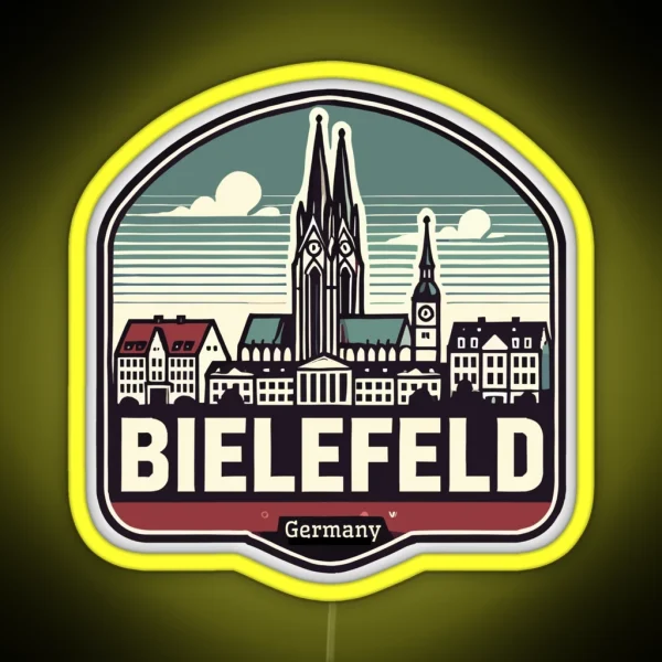 Retro Bielefeld Skyline RGB Neon Sign