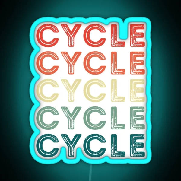 Retro Cycle Vintage Cycling Fan RGB Neon Sign