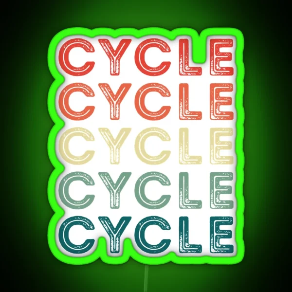 Retro Cycle Vintage Cycling Fan RGB Neon Sign