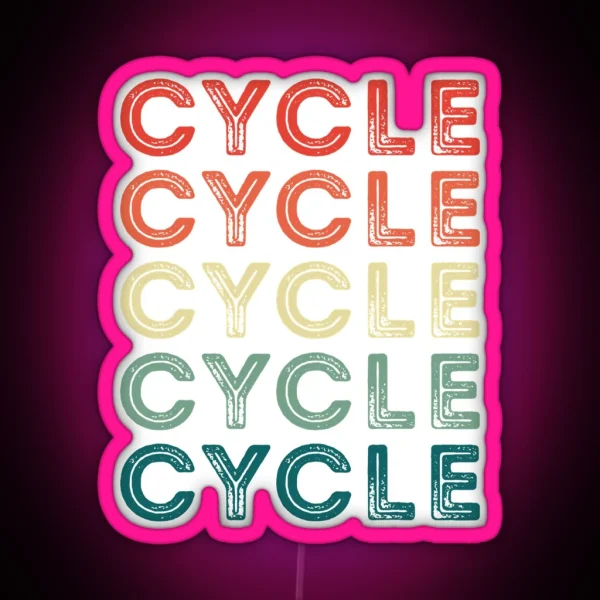 Retro Cycle Vintage Cycling Fan RGB Neon Sign