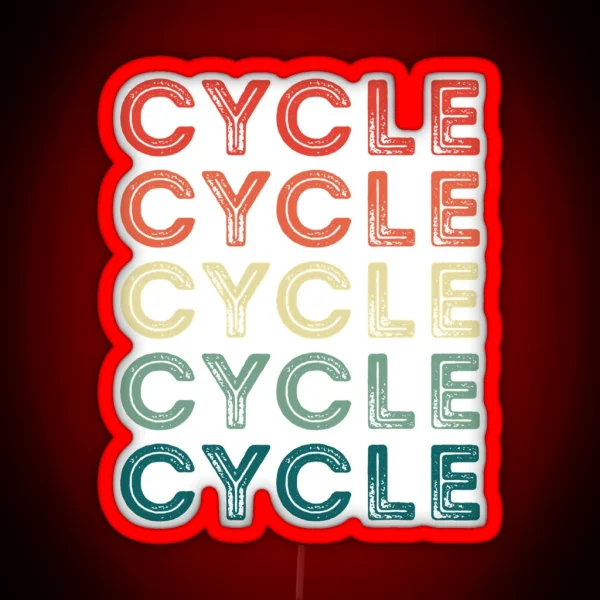 Retro Cycle Vintage Cycling Fan RGB Neon Sign