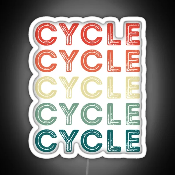 Retro Cycle Vintage Cycling Fan RGB Neon Sign