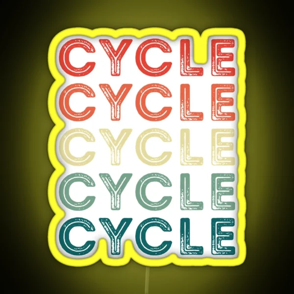 Retro Cycle Vintage Cycling Fan RGB Neon Sign