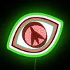 Retro eye-catching neon RGB sign with vibrant green and colorful lights