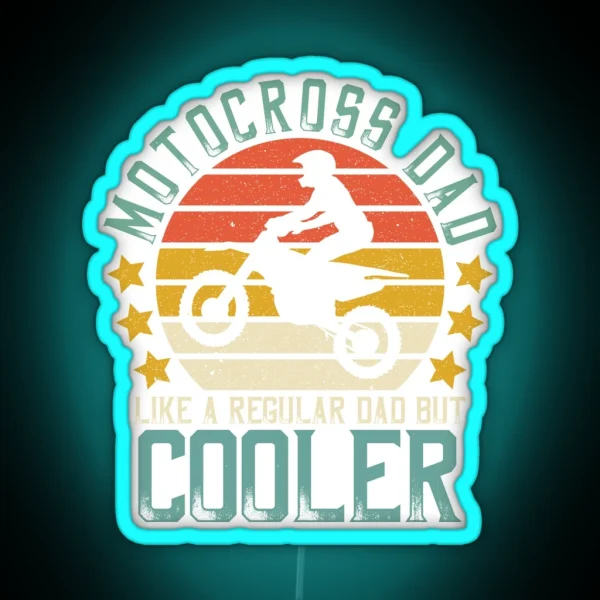 Retro Father S Day Motocross Dad Like A RGB Neon Sign
