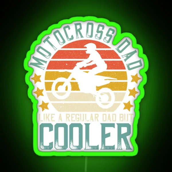 Retro Father S Day Motocross Dad Like A RGB Neon Sign