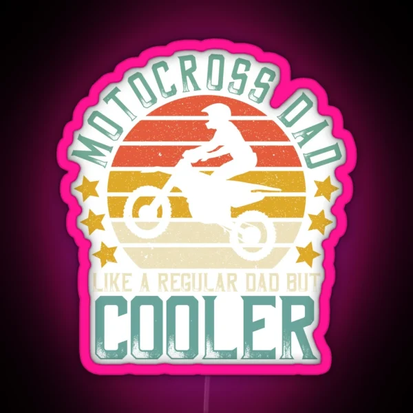 Retro Father S Day Motocross Dad Like A RGB Neon Sign