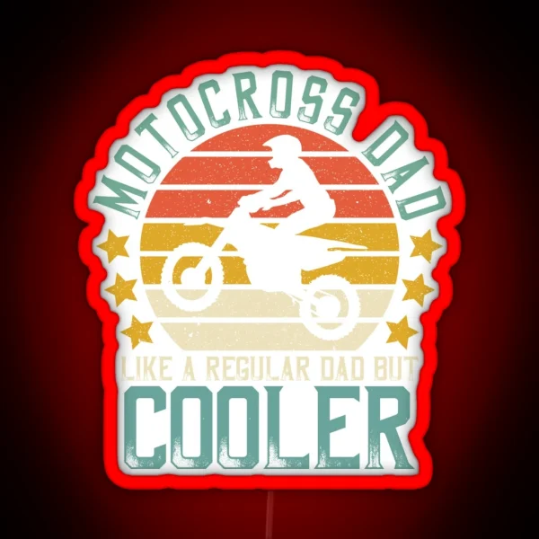 Retro Father S Day Motocross Dad Like A RGB Neon Sign
