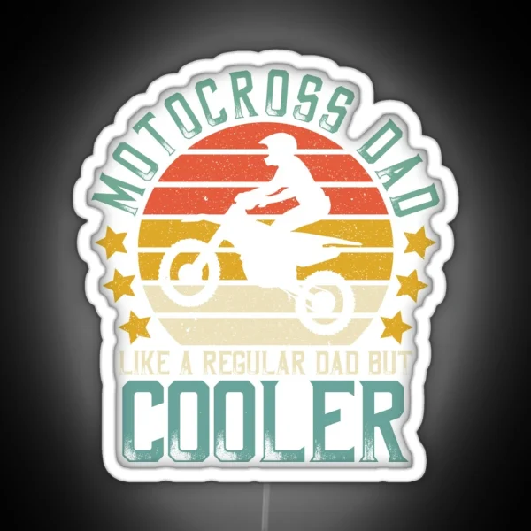Retro Father S Day Motocross Dad Like A RGB Neon Sign