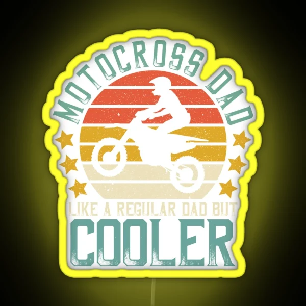 Retro Father S Day Motocross Dad Like A RGB Neon Sign