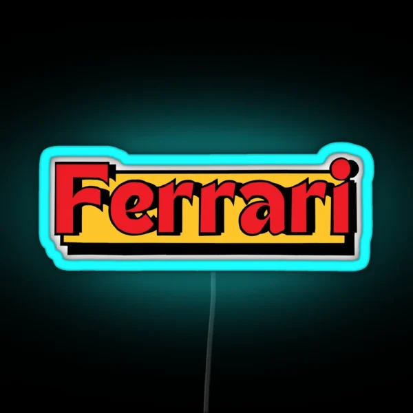Retro Ferrari Logo RGB Neon Sign