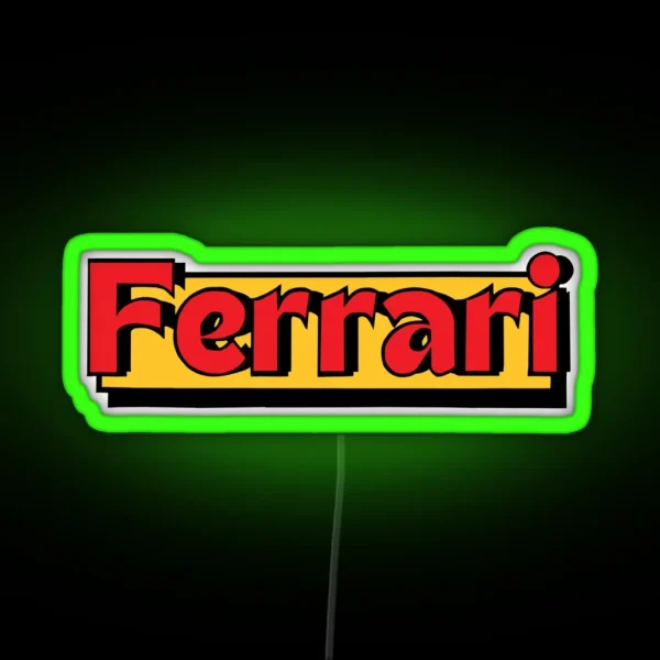 Retro Ferrari Logo RGB Neon Sign