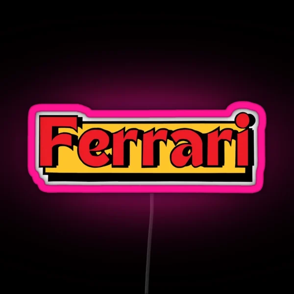 Retro Ferrari Logo RGB Neon Sign