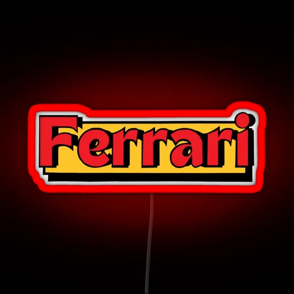 Retro Ferrari Logo RGB Neon Sign