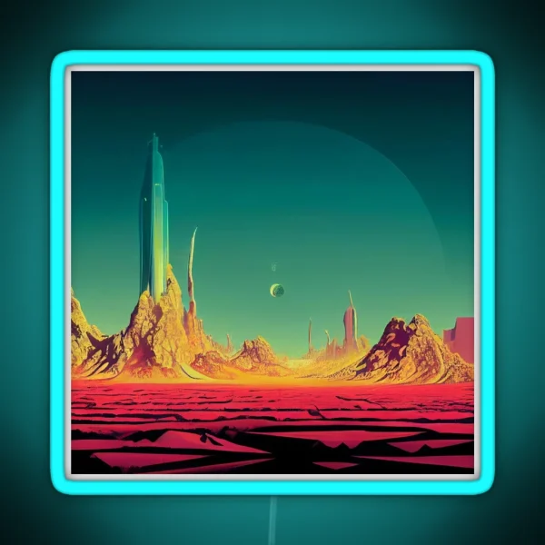 Retro Futuristic Landscape RGB Neon Sign