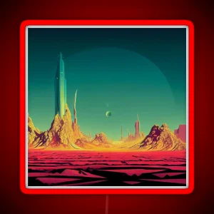 Retro Futuristic Landscape RGB Neon Sign