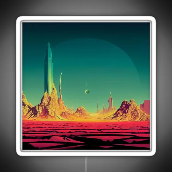 Retro Futuristic Landscape RGB Neon Sign