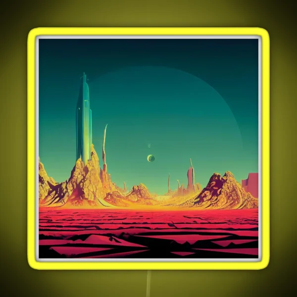 Retro Futuristic Landscape RGB Neon Sign
