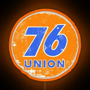 Retro Gas Sign Union 76 Distressed RGB Neon Sign