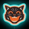 retro halloween cat neon sign