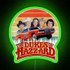 retro hazzard cars vintage design art the dukes music season rgb neon sign green