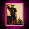 Retro iconic conductor neon sign in pink